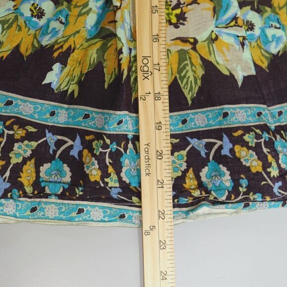 Toi Et Moi Skirt Womens Small Yellow Floral Print Fit & Flare Novelty Boho Retro - Picture 11 of 13
